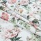 1 Yard Stretch Cotton Sateen Pink and Green Les Fleurs de Lamour Floral Print Fabric